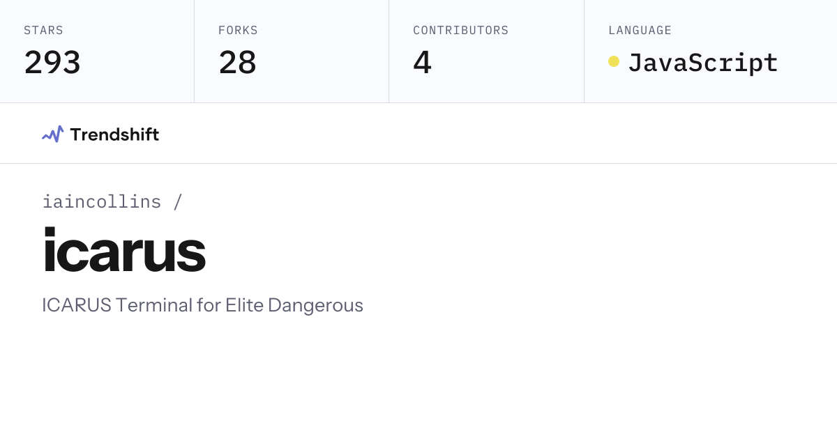 iaincollins/icarus — GitHub trending stats & insights | Trendshift