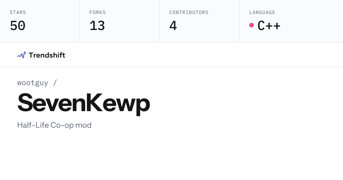 wootguy/SevenKewp — GitHub trending stats & insights | Trendshift