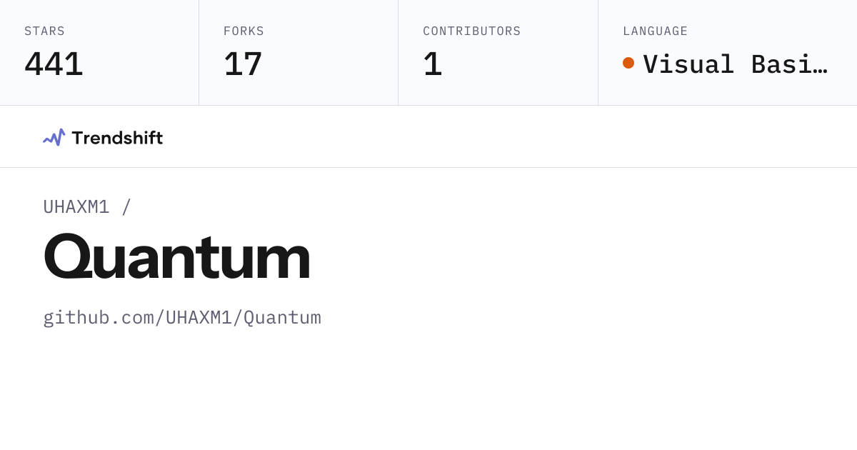 UHAXM1/Quantum — GitHub trending stats & insights | Trendshift