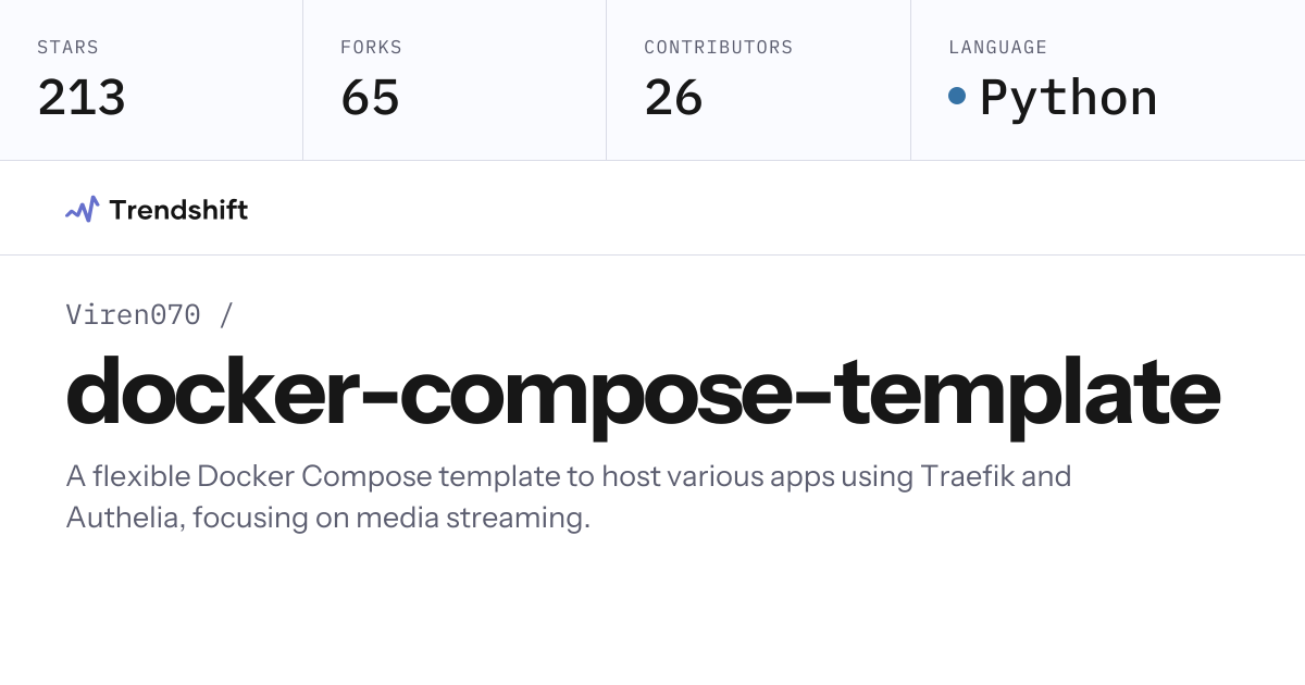 Viren070/docker-compose-template — GitHub trending stats & insights ...