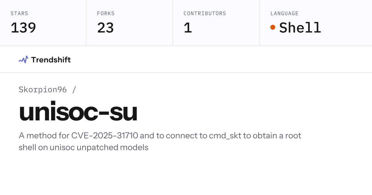 Skorpion96/unisoc-su — GitHub trending stats & insights | Trendshift