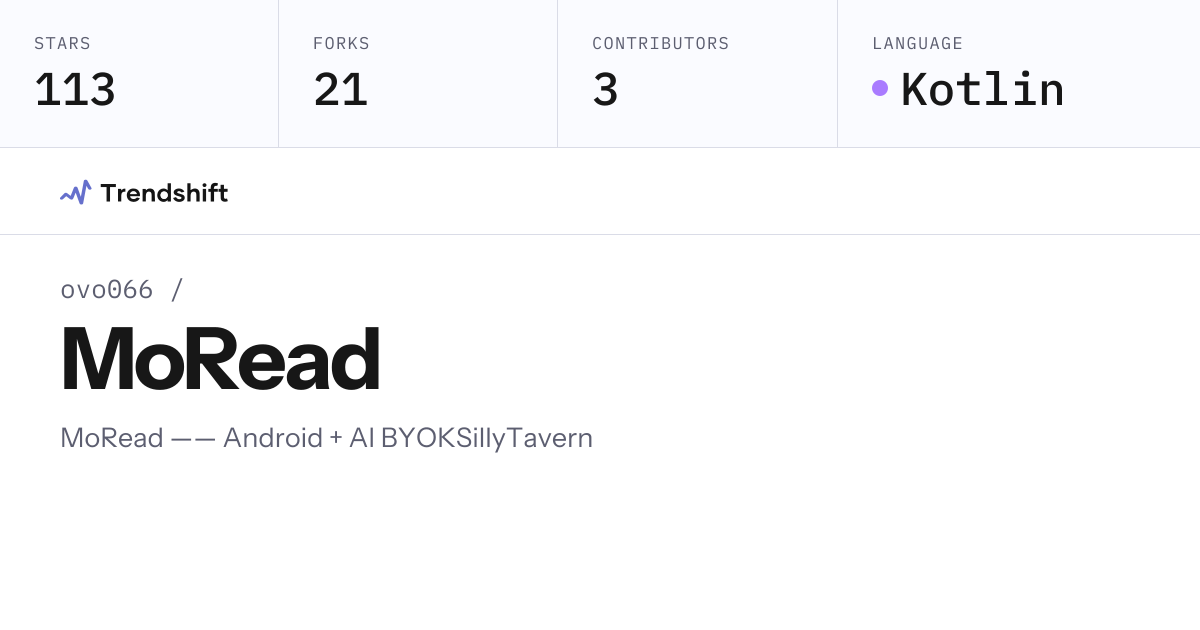 ovo066/MoRead — GitHub trending stats & insights | Trendshift