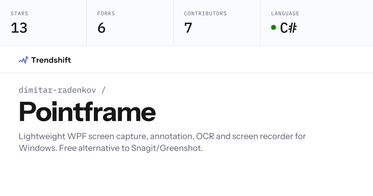 dimitar-radenkov/Pointframe — GitHub trending stats & insights | Trendshift