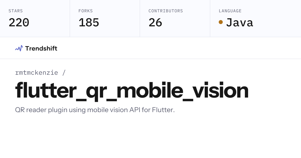rmtmckenzie/flutter_qr_mobile_vision — GitHub trending stats & insights ...