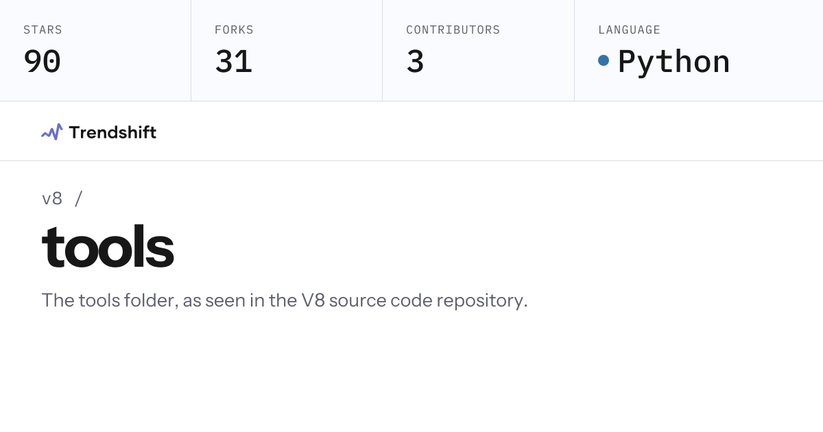 v8/tools — GitHub trending stats & insights | Trendshift