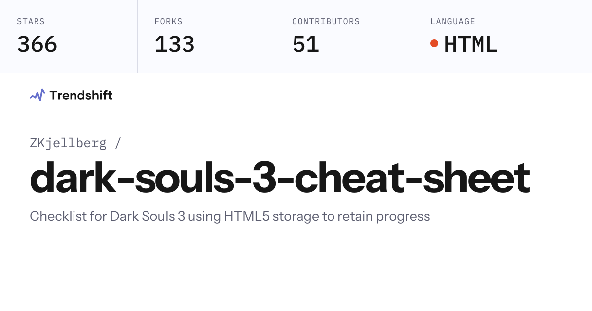 ZKjellberg/dark-souls-3-cheat-sheet — GitHub trending stats & insights ...