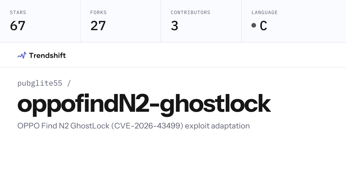 pubglite55/oppofindN2-ghostlock — GitHub trending stats & insights ...