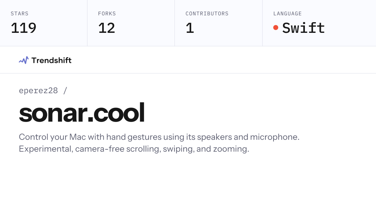 eperez28/sonar.cool — GitHub trending stats & insights | Trendshift