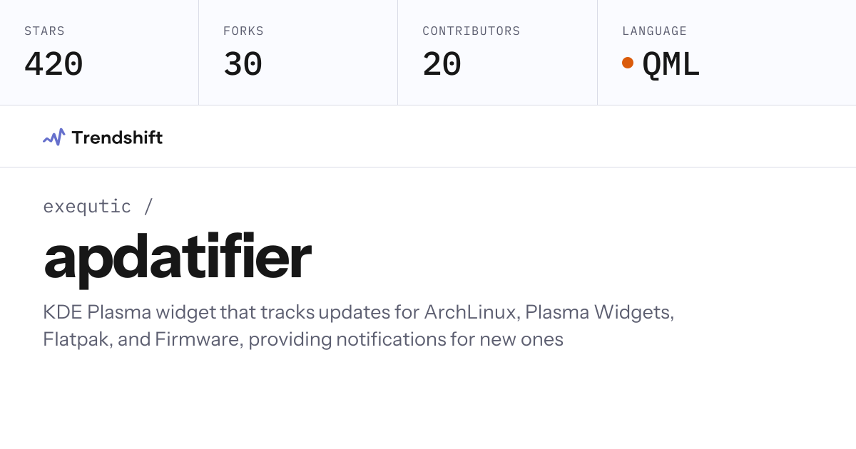 exequtic/apdatifier — GitHub trending stats & insights | Trendshift