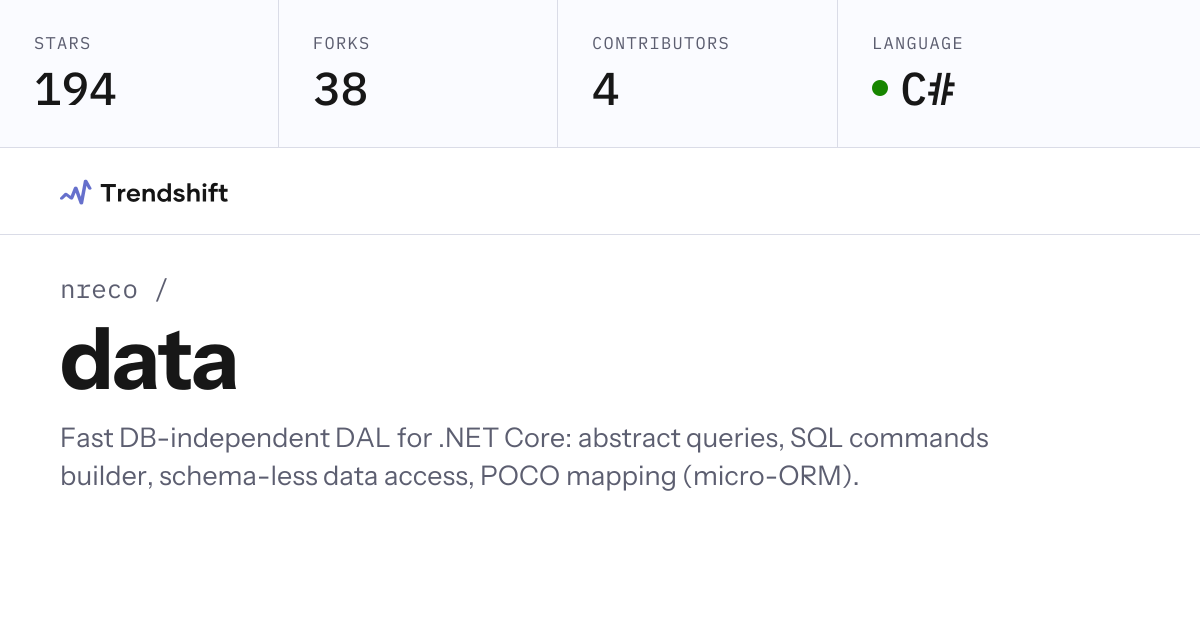 nreco/data — GitHub trending stats & insights | Trendshift