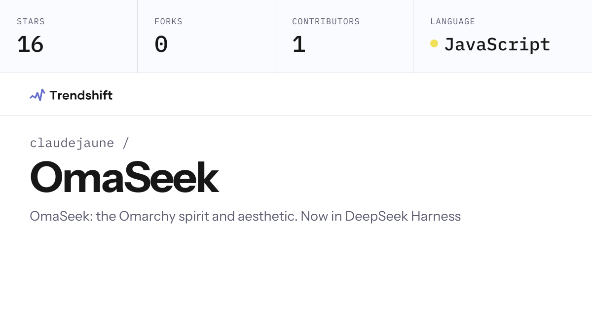 claudejaune/OmaSeek — GitHub trending stats & insights | Trendshift
