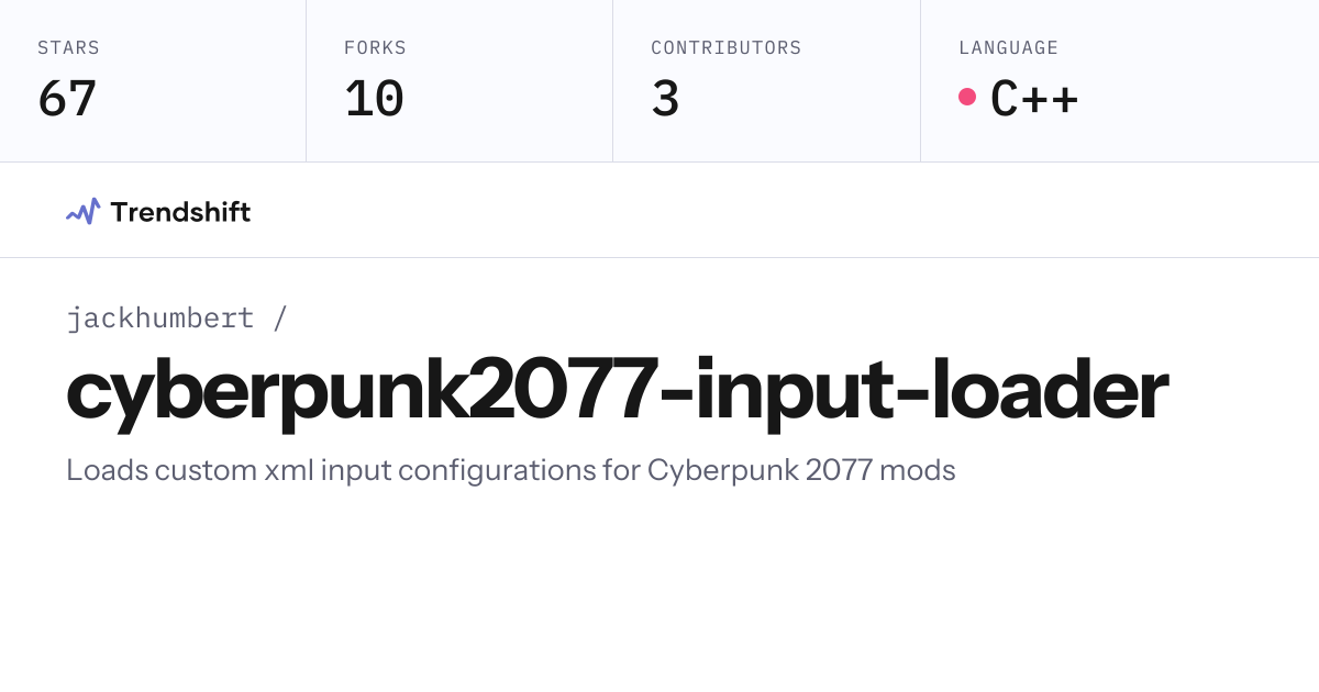 jackhumbert/cyberpunk2077-input-loader — GitHub trending stats ...