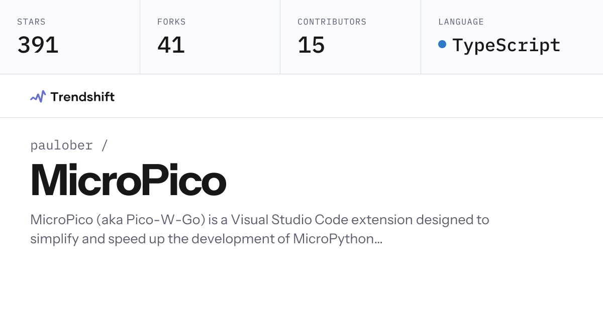 paulober/MicroPico — GitHub trending stats & insights | Trendshift