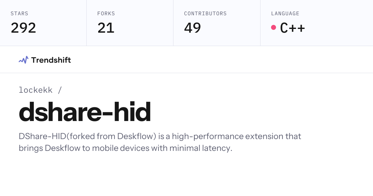 lockekk/dshare-hid — GitHub trending stats & insights | Trendshift
