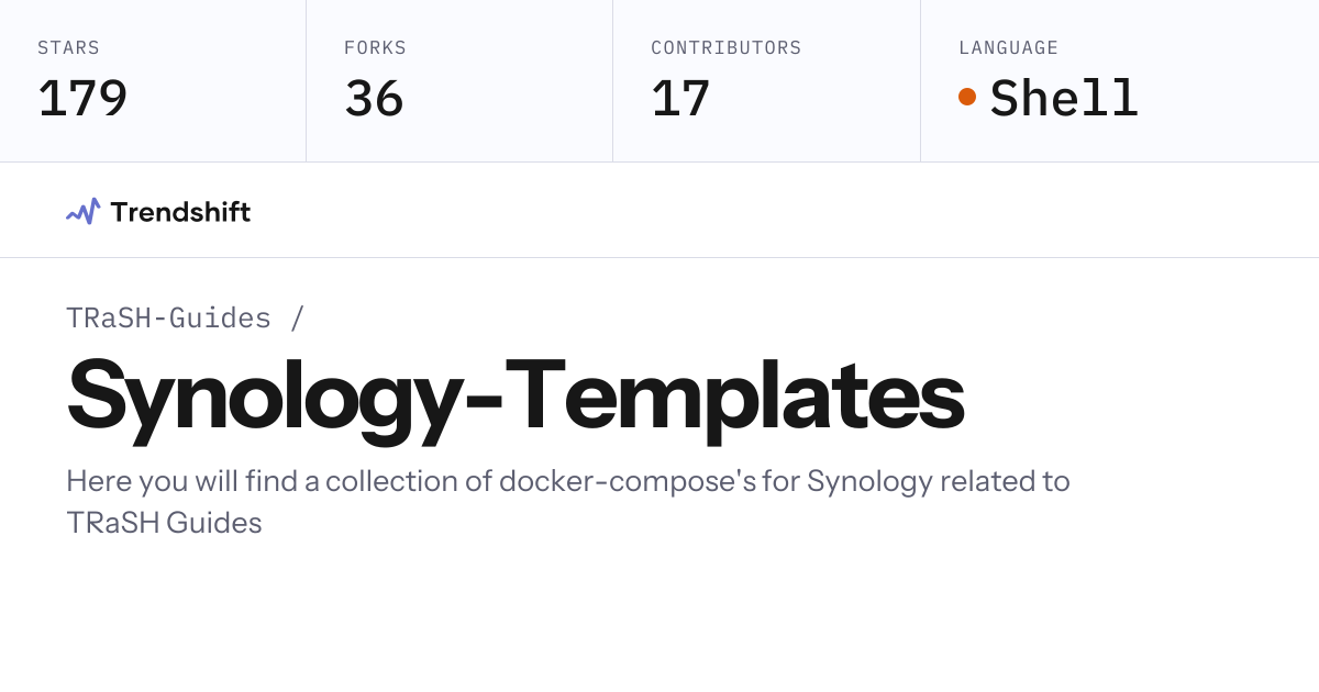 TRaSH-Guides/Synology-Templates — GitHub trending stats & insights ...
