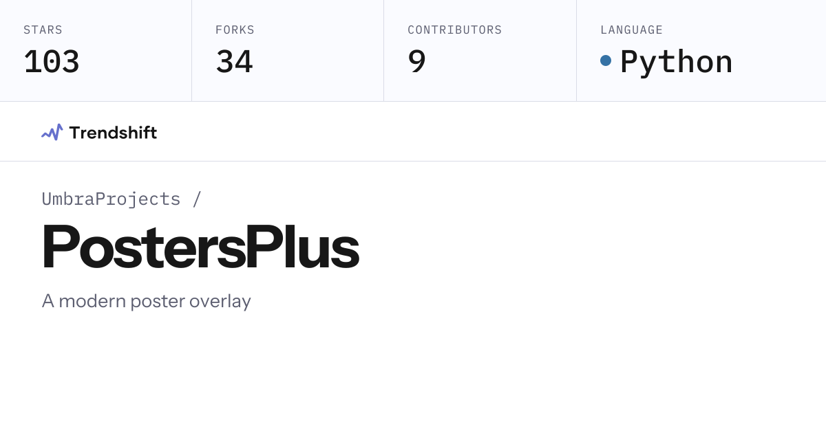 UmbraProjects/PostersPlus — GitHub trending stats & insights | Trendshift