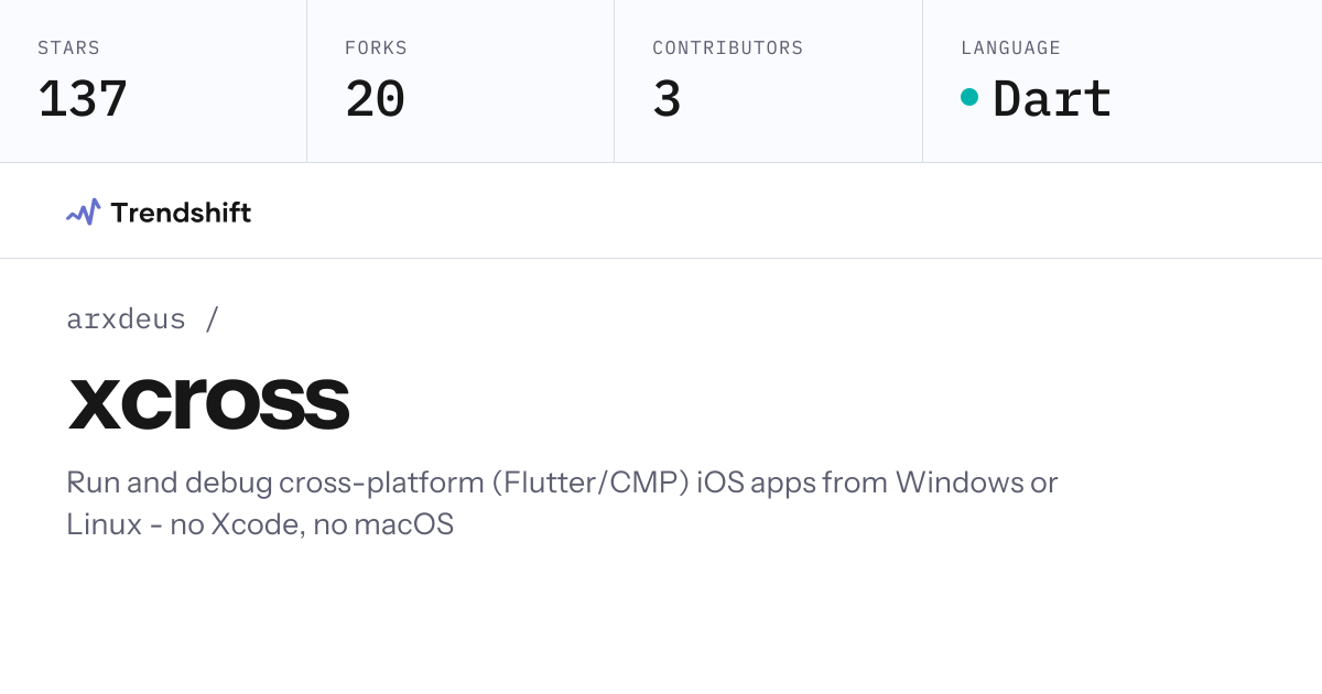 arxdeus/xcross — GitHub trending stats & insights | Trendshift