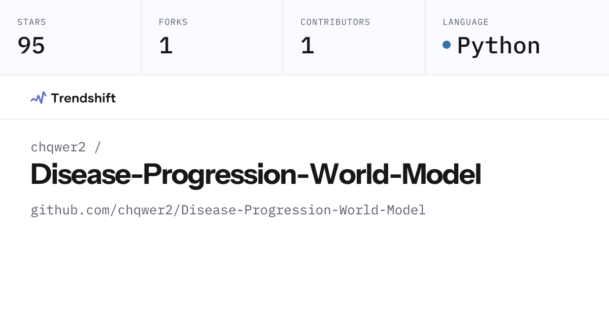 chqwer2/Disease-Progression-World-Model — GitHub trending stats ...