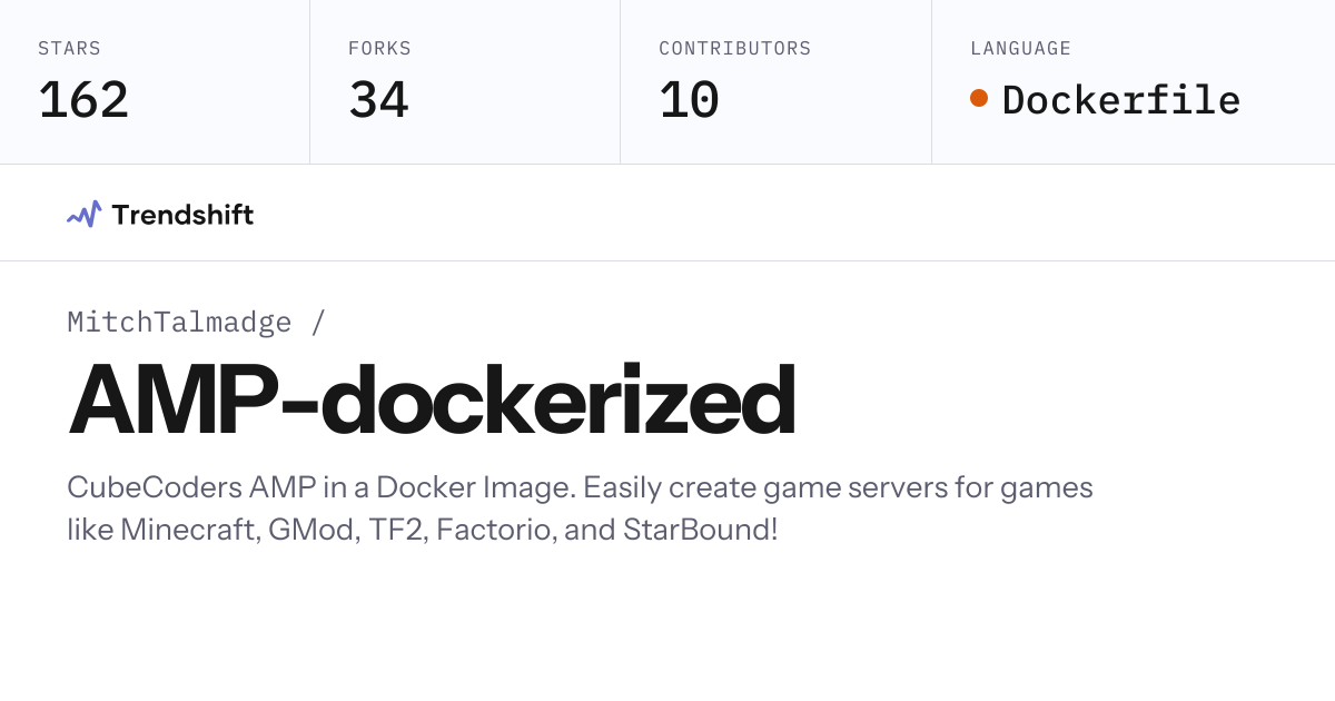 MitchTalmadge/AMP-dockerized — GitHub trending stats & insights ...