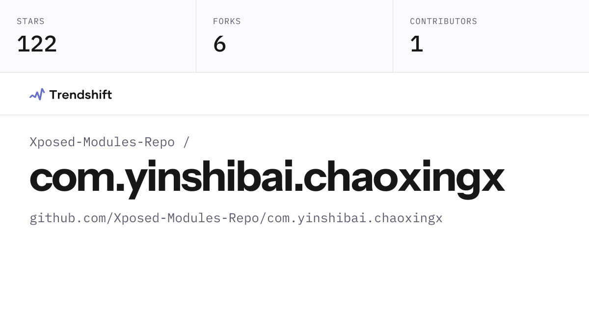 Xposed-Modules-Repo/com.yinshibai.chaoxingx — GitHub trending stats ...