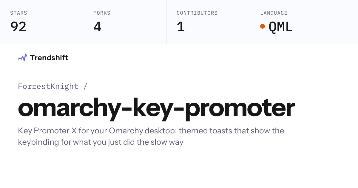ForrestKnight/omarchy-key-promoter — GitHub trending stats & insights ...