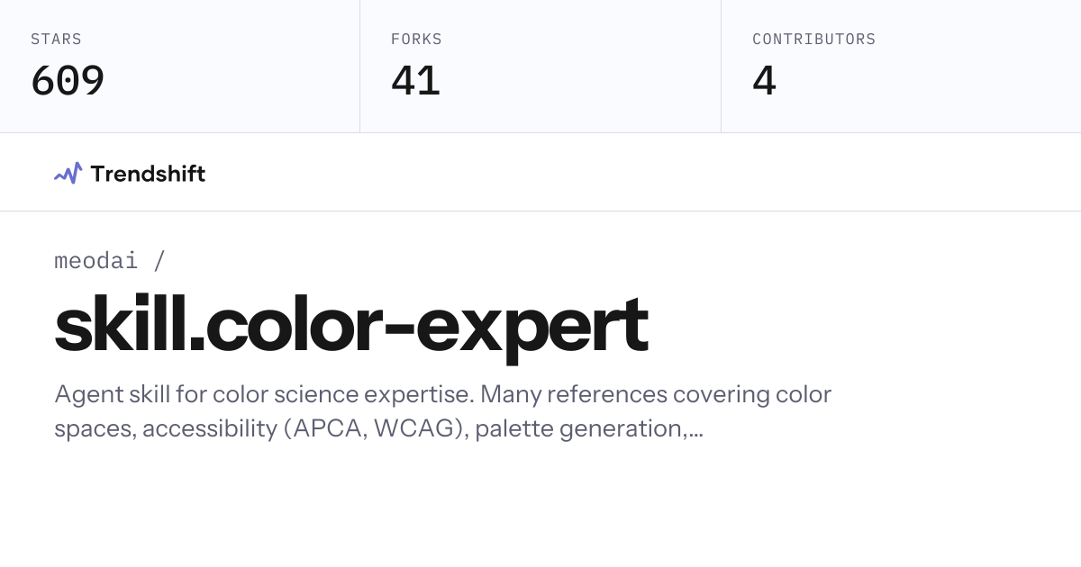 meodai/skill.color-expert — GitHub trending stats & insights | Trendshift