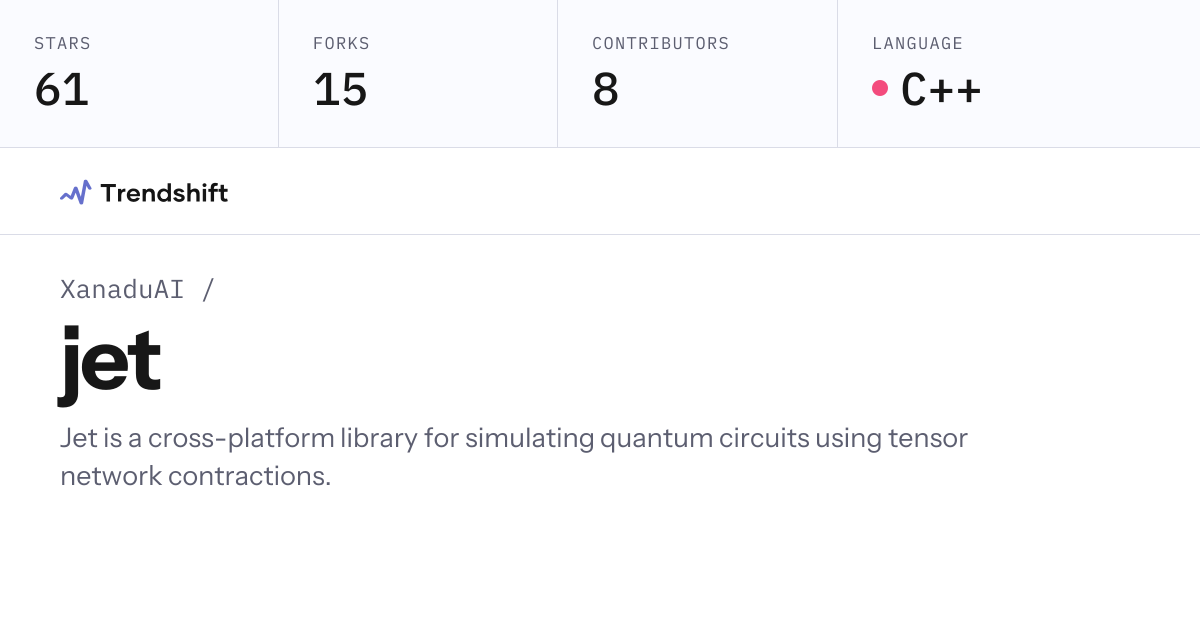 XanaduAI/jet — GitHub trending stats & insights | Trendshift