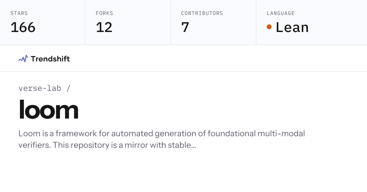 verse-lab/loom — GitHub trending stats & insights | Trendshift