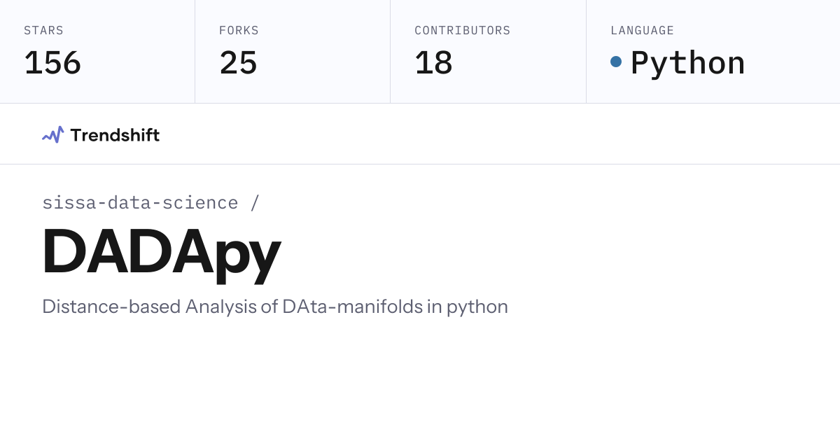 sissa-data-science/DADApy — GitHub trending stats & insights | Trendshift