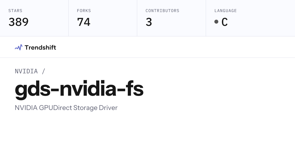 NVIDIA/gds-nvidia-fs — GitHub trending stats & insights | Trendshift