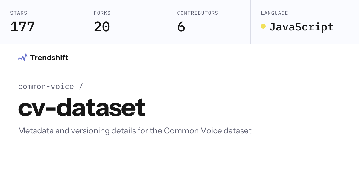 common-voice/cv-dataset — GitHub trending stats & insights | Trendshift