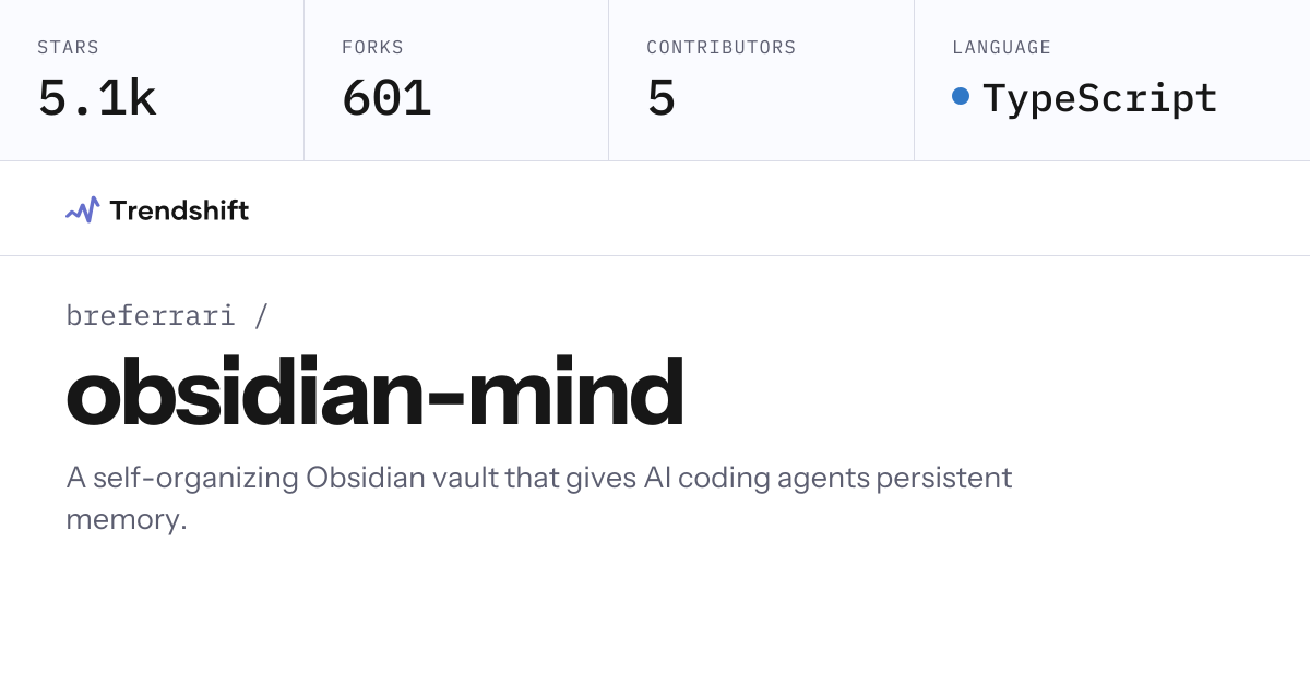 breferrari/obsidian-mind — GitHub trending stats & insights | Trendshift