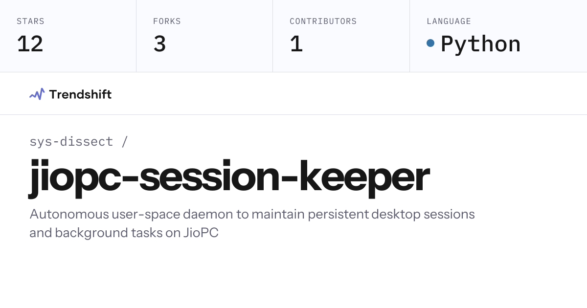 sys-dissect/jiopc-session-keeper — GitHub trending stats & insights ...