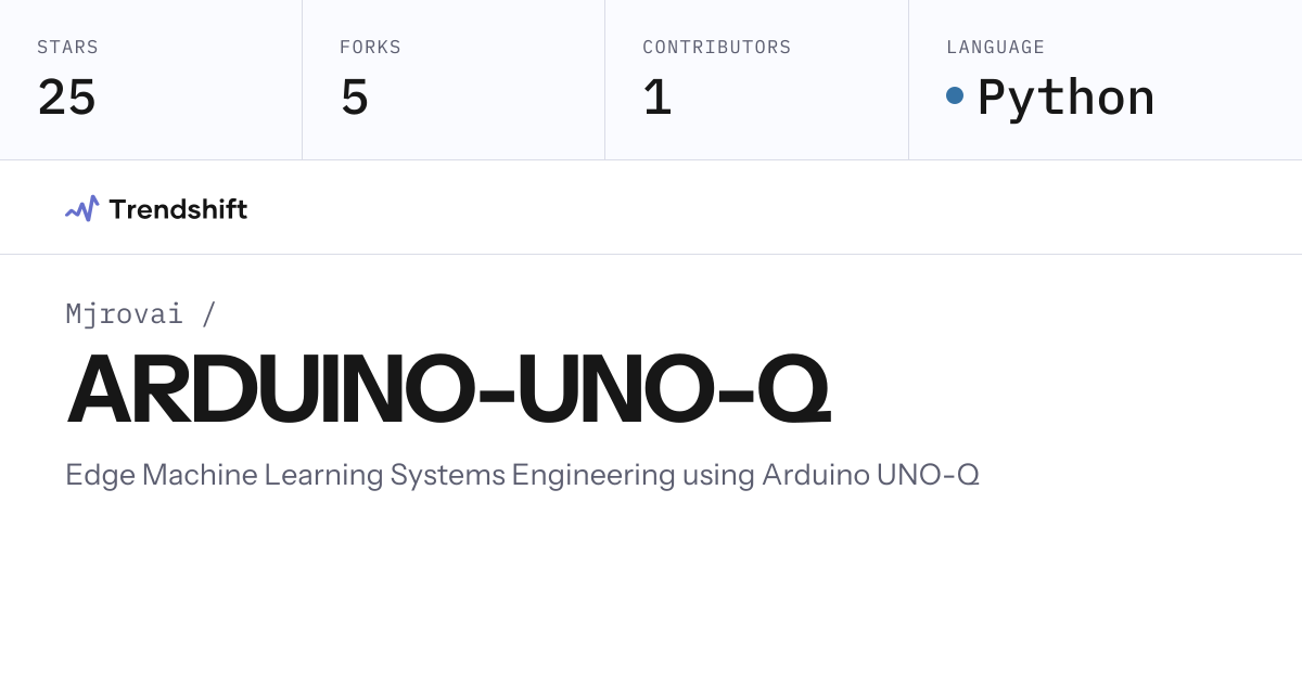 Mjrovai/ARDUINO-UNO-Q — GitHub trending stats & insights | Trendshift