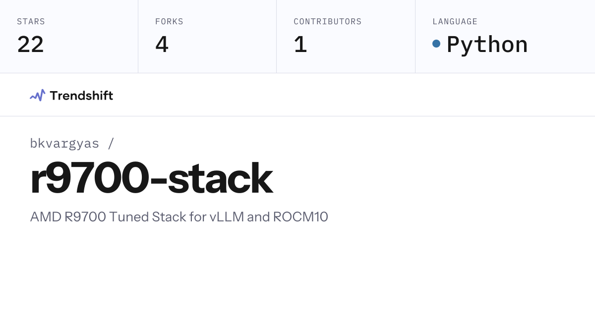 bkvargyas/r9700-stack — GitHub trending stats & insights | Trendshift