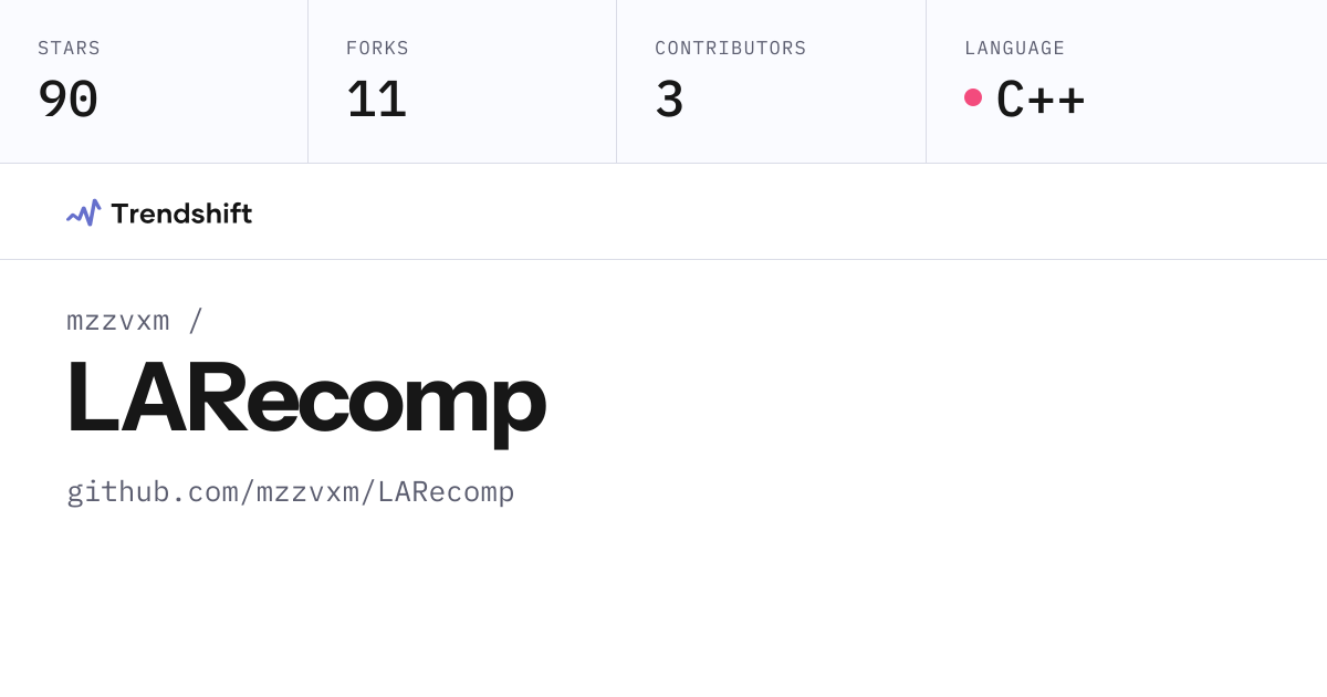 mzzvxm/LARecomp — GitHub trending stats & insights | Trendshift