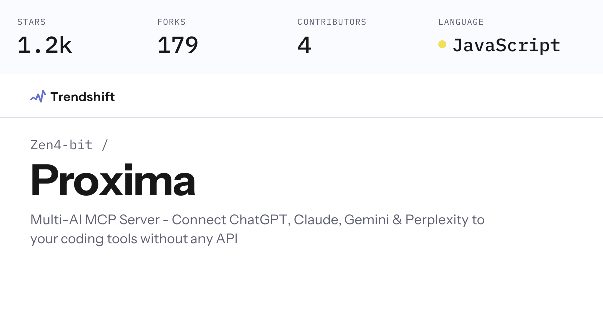 Zen4-bit/Proxima — GitHub trending stats & insights | Trendshift