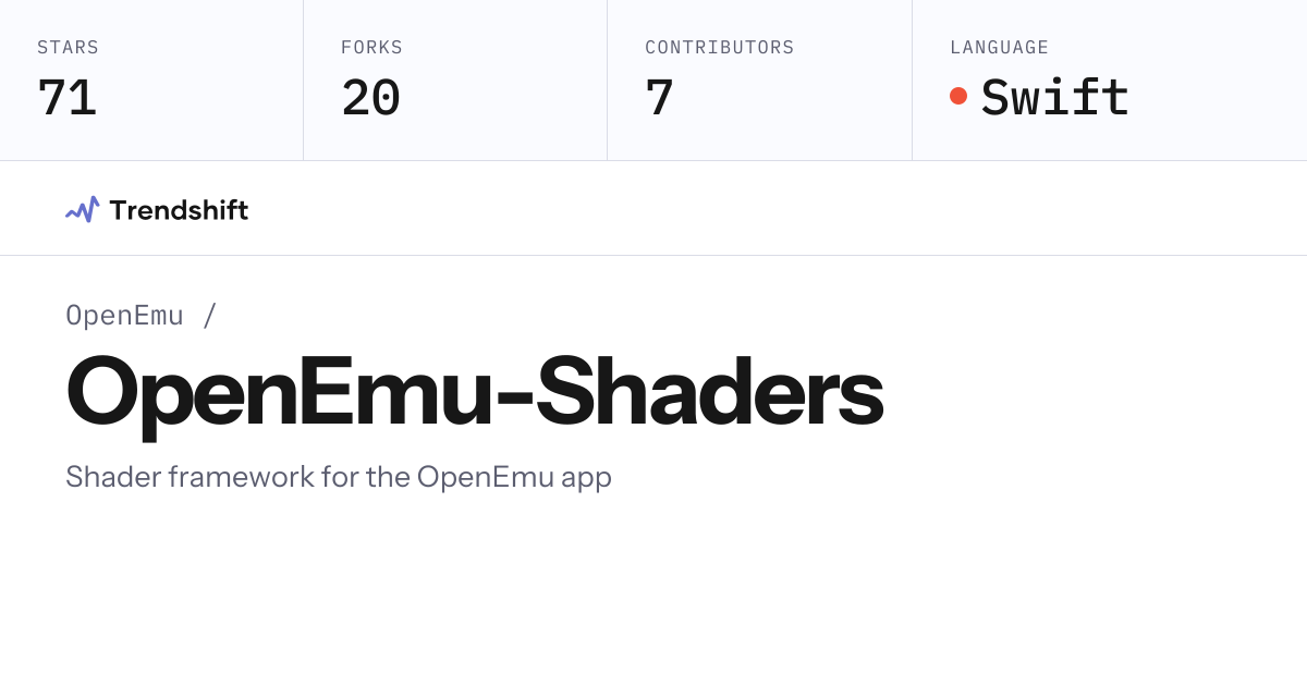 OpenEmu/OpenEmu-Shaders — GitHub trending stats & insights | Trendshift