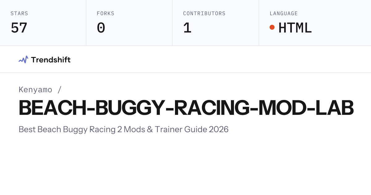 Kenyamo/BEACH-BUGGY-RACING-MOD-LAB — GitHub trending stats & insights ...