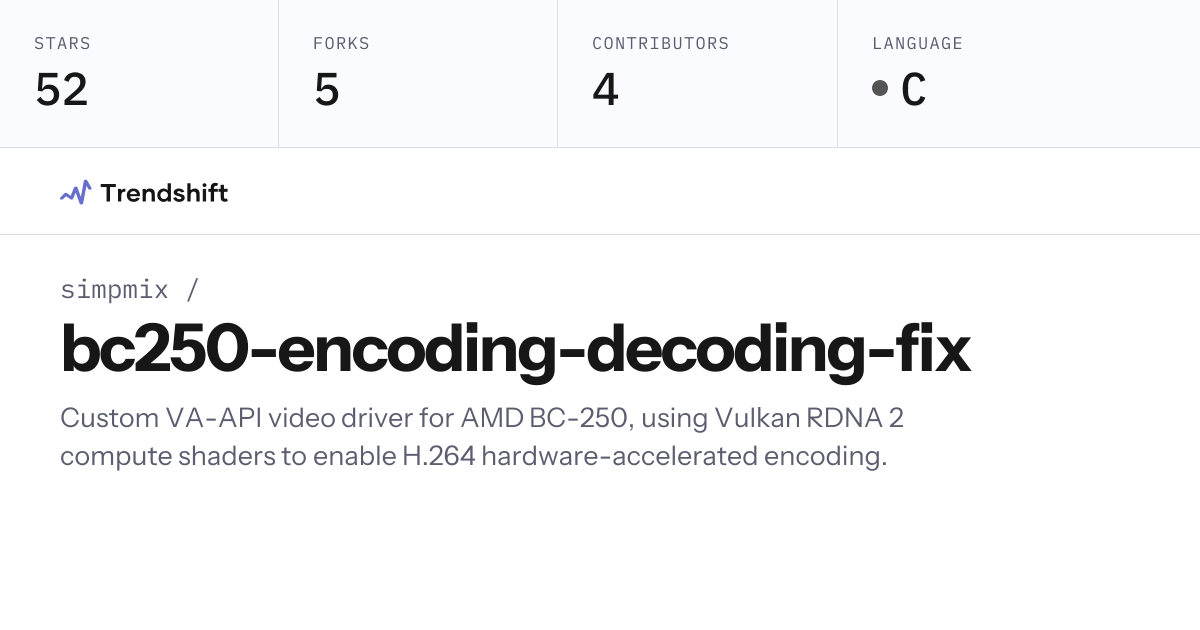 simpmix/bc250-encoding-decoding-fix — GitHub trending stats & insights ...