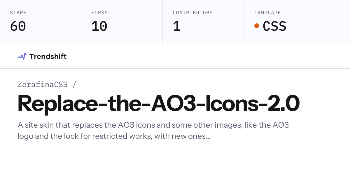 ZerafinaCSS/Replace-the-AO3-Icons-2.0 — GitHub trending stats ...