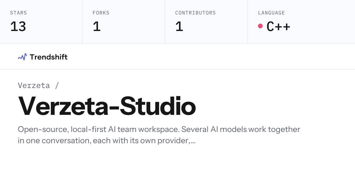 Verzeta/Verzeta-Studio — GitHub trending stats & insights | Trendshift