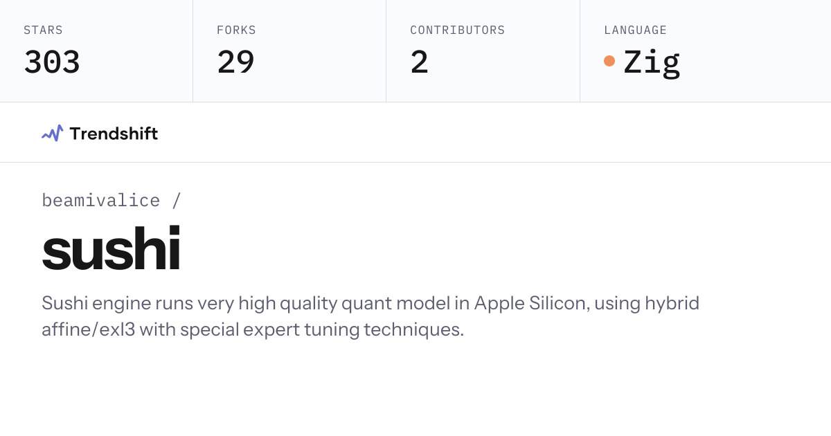 beamivalice/sushi — GitHub trending stats & insights | Trendshift