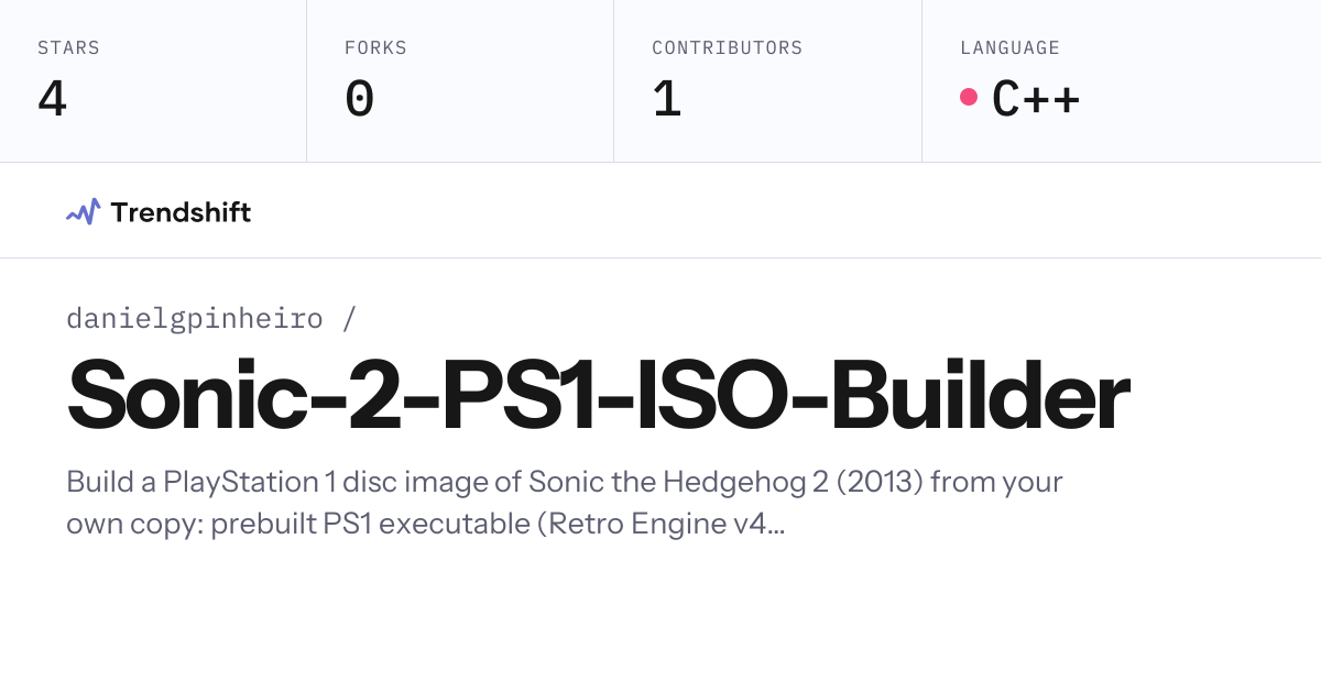 danielgpinheiro/Sonic-2-PS1-ISO-Builder — GitHub trending stats ...