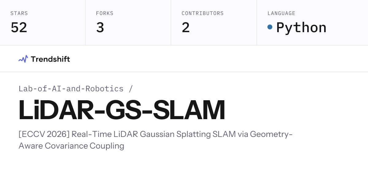 Lab-of-AI-and-Robotics/LiDAR-GS-SLAM — GitHub trending stats & insights ...