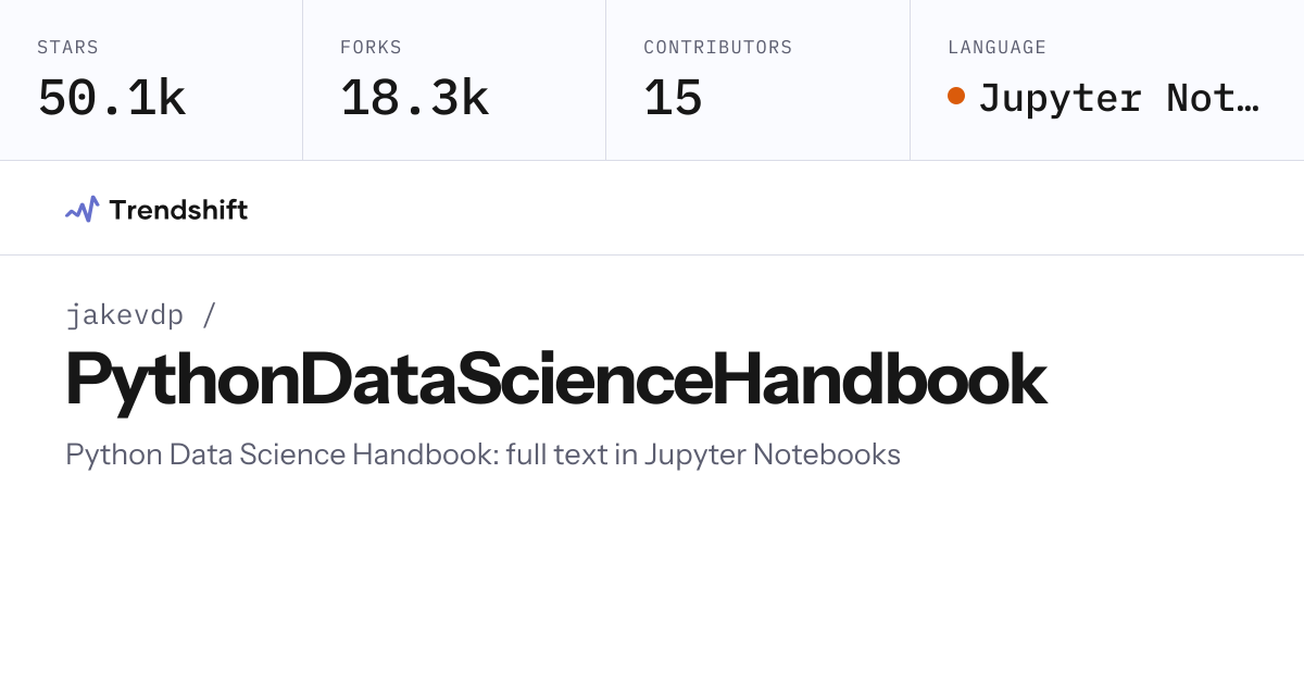 jakevdp/PythonDataScienceHandbook — GitHub trending stats & insights ...