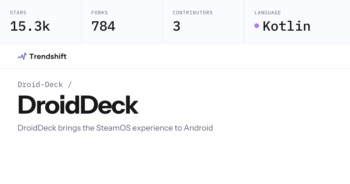 Droid-Deck/DroidDeck — GitHub trending stats & insights | Trendshift