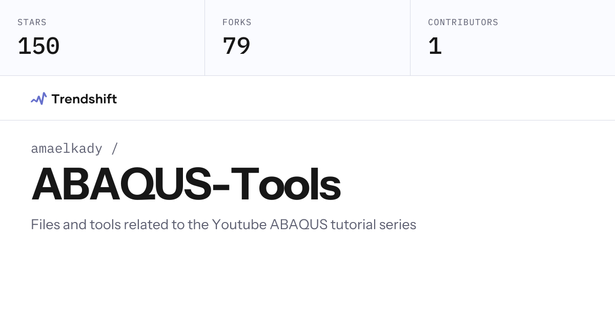 amaelkady/ABAQUS-Tools — GitHub trending stats & insights | Trendshift