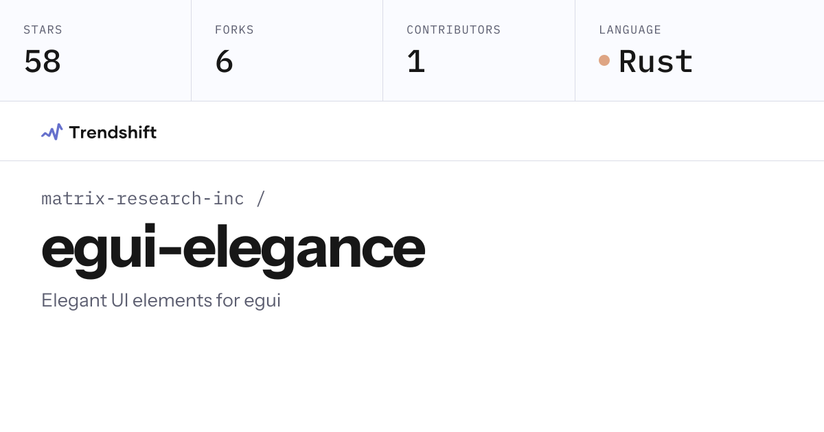 matrix-research-inc/egui-elegance — GitHub trending stats & insights ...