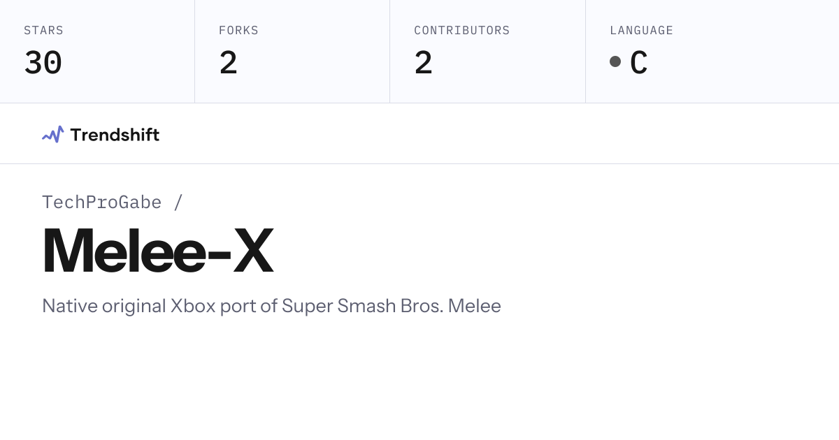 TechProGabe/Melee-X — GitHub trending stats & insights | Trendshift